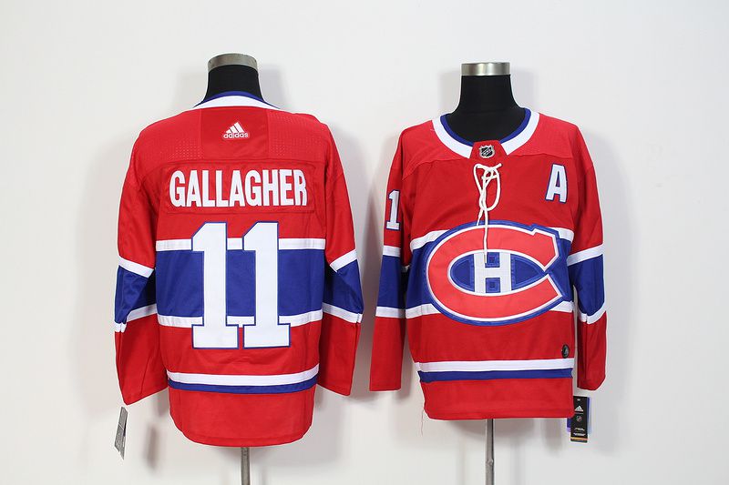Men Montreal Canadiens 11 Gallagher Red Hockey Stitched Adidas NHL Jerseys